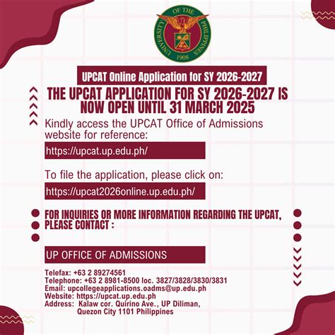 upcat 2025 to 2026|UPCAT 2025 online application opens in April .